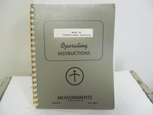 Measurements Corp. Model 82 Signal Generator Operating Instructions w/schem