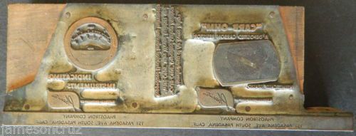 1940 phaostron copper printing plate indicating instruments &#034;carb-ohm&#034; resistor for sale