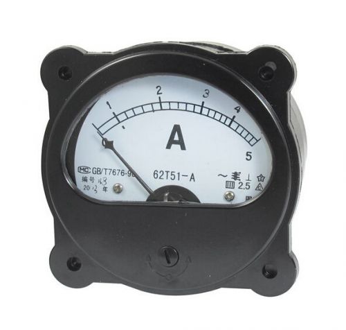 AC 0-5A Fine Tuning Dial Panel Analog Ampere Meter Amperemeter Black