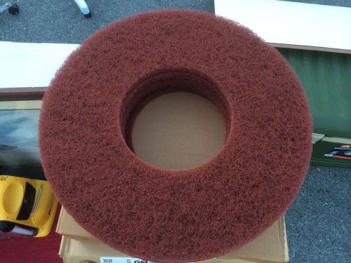 21 inch diameter brown dry stripping  floor maintenance pads, 5/case burnish pad for sale