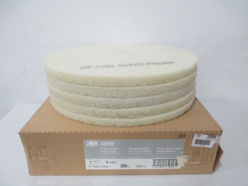 Lot 5 new 3m 3u088 4100 white super polish pads 20in d248535 for sale