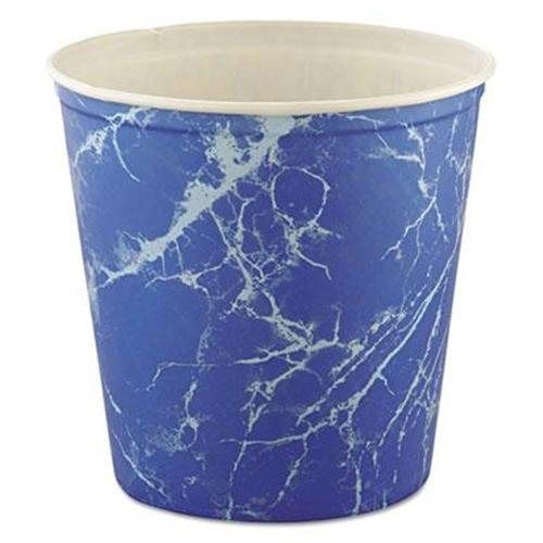 SOLO® Cup Company Double Wrapped Paper Bucket, Waxed, Blue Marble, 165oz, 100/Ca