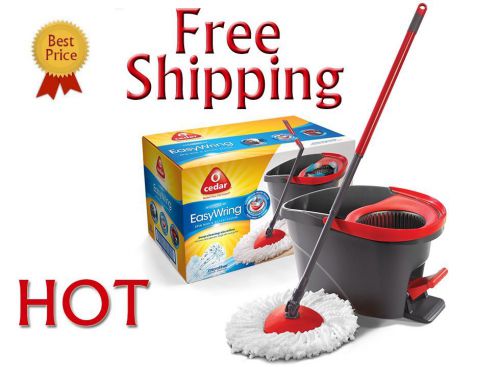Microfiber  Wring Spin Wet Mop Bucket System Wringer Combo Janitorial Clean home