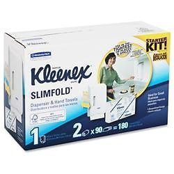 Kleenex® SLIMFOLD Dispenser Kit, 14 93/100 x 13 3/23 x 8 1/2, White, w/180 Towel