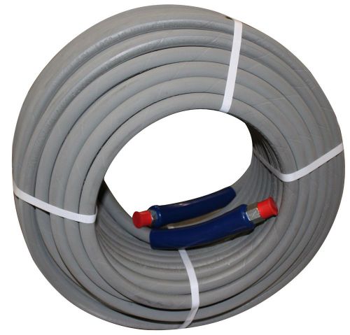 200 ft 3/8&#034; Gray Non-Marking 6000 psi Pressure Washer Hose HOT WATER STEAM 200&#039;