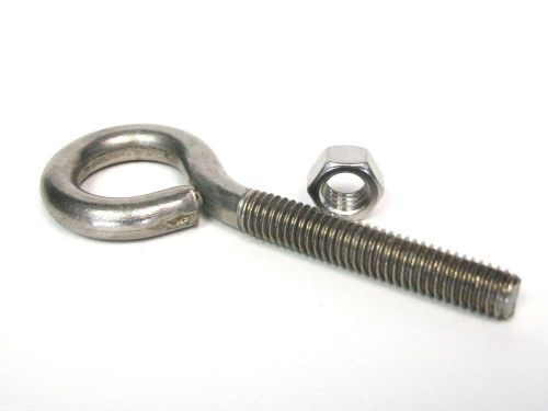 Stainless steel eye bolt 3/8&#034; x 4&#034; long with nuts 15 pcs. new brainerd freeship for sale