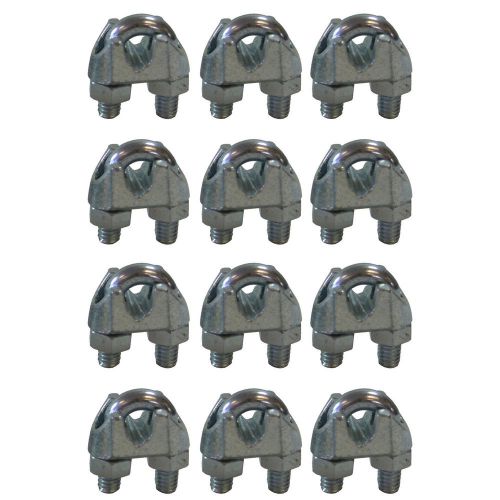 West coast wire rope cpml014 galvanized steel 1/4-inch cable clamp clip, 12-pack for sale
