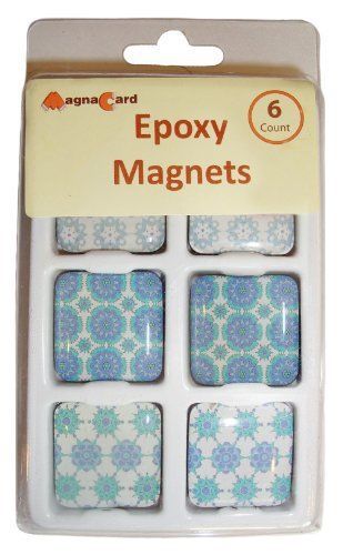 NEW Magna Card Fashion Epoxy Magnets  White and Blue Design  5.1 x 1.5 x 2.9 inc