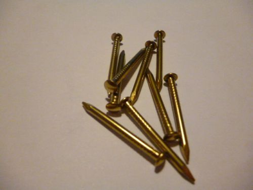Brass escutcheon pin /brass nail . #14 x 1&#034; ( 2.0mm x 25.4mm )  pack of 100 for sale
