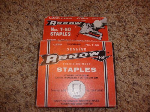 Vintage Box of Arrow T-50 3/8 inch Staples - Some still in box.