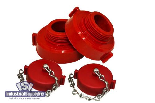 2pk Polycarbonate Hydrant Reducing Adapter 2-1/2&#034; NYFD(F) x 1-1/2&#034; NST(M) w/Caps