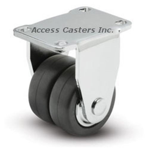 25SBDNPR 2-1/2&#034; x 1&#034; Neoprene Rubber Wheel, Rigid Plate Caster, 300 lbs Capacity