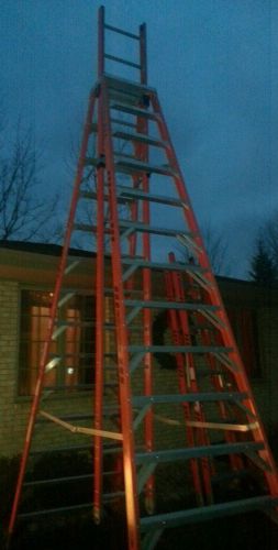 Werner E7414 14 ft. Fiberglass Extension Trestle Step Ladder PICK-UP ONLY
