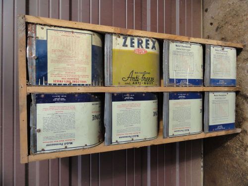 Vintage mobil pegasus shell gallon can bolt bin cabinet for sale