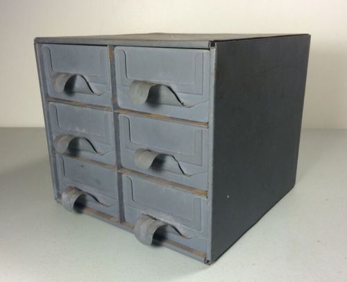 Vintage addressellott 6 drawer file mini storage parts cabinet industrial for sale