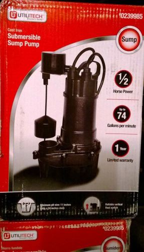 Utilitech 1/2 hp submersible sump pump 74 gallons per minute 0239985 for sale