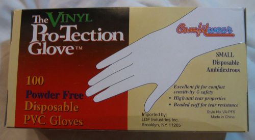 New Sealed Box 100 SMALL VINYL PRO-TECTION Powder FREE Vinyl Disposable Gloves