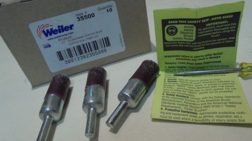 Lot of 3 new weiler encapsulated end brushes - 1/2&#034; diameter - #35500 -  ss wire for sale
