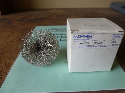 WIRE END BRUSH FLARED 3&#034; DIAM .020 WIRE DIA STAINLESS ANDERSON {USA} NEW$6.75