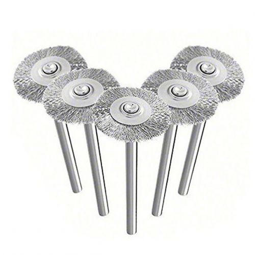 5pcs 1/8&#034; shank stainless steel wire brush with 25mm wheel diameter new for sale