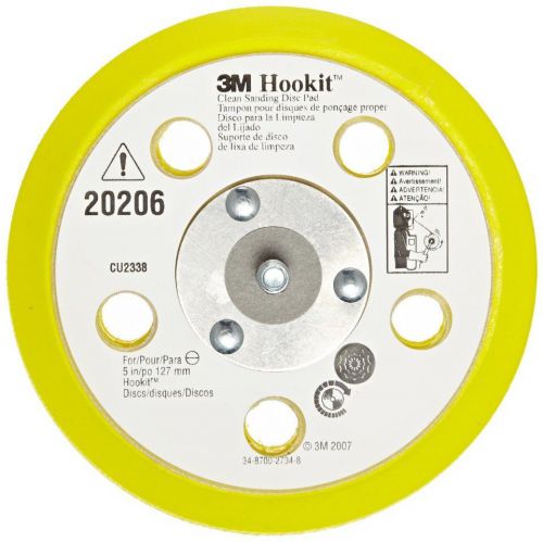 New 3m 20206 clean sanding disc back-up pad 5&#034; x 1/2&#034; x 5/16&#034;-24 ext hook &amp; loop for sale