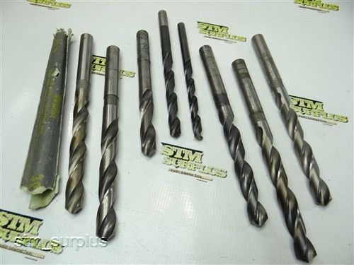 Nice lot of 8 hss straight shank twist drills 27/64&#034; to 11/16&#034; morse for sale
