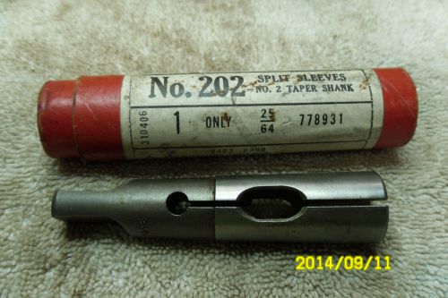 Cleveland Twist Drill Co Split Sleeve No. 202 25/64&#034; No. 2 Taper Shank