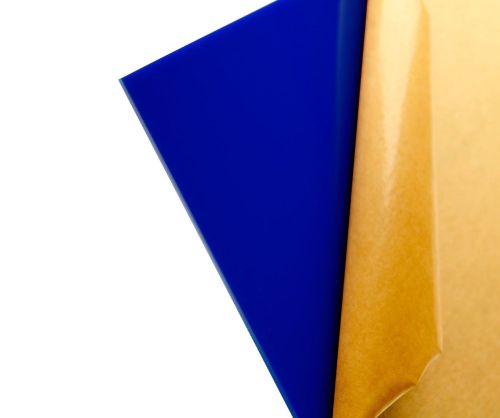 Blue-dark translucent acrylic plexiglass sheet 1/4&#034; x 12&#034; x 12&#034; (2114) for sale