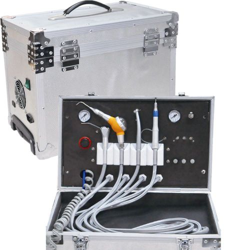 Dental Portable Turbine Unit Suction Work Air Compressor 3 Way Syringe 4 Holes