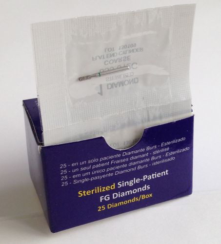 Single-Patient Use Diamond-Sterilized-850/010C-Coarse (25 burs $0.9/bur)