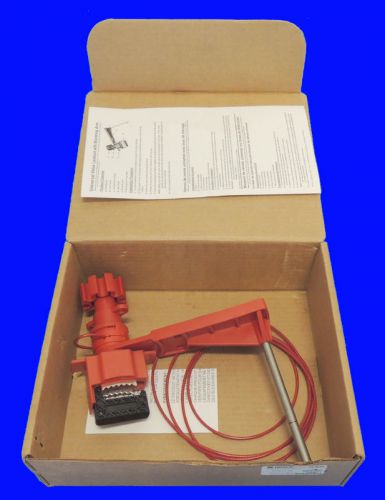 New brady 51392 ball valve lockout &amp; blocking arm 8&#039; cable fits handle 1-3/4 for sale