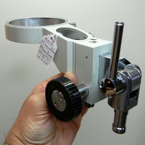 MEIJI Microscope FS Focus Block, 84mm Holder, Standard Pin, List $335 NICE #78