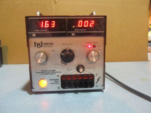 HSI Hoefer Scientific PS 250 2.5 Amp Transphor Electrophoresis DC Power Supply