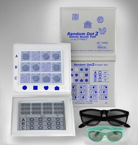 Random Dot 2 Stereo Acuity Test with Adult &amp; Pediatric Goggles, HLS EHS