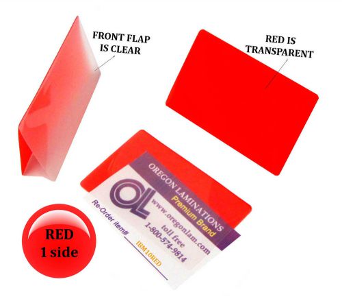 Qty 1000 red/clear ibm card laminating pouches 2-5/16 x 3-1/4 by lam-it-all for sale