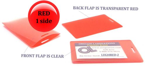 Qty 200 red/clear luggage tag laminating pouches 2-1/2 x 4-1/4 for sale
