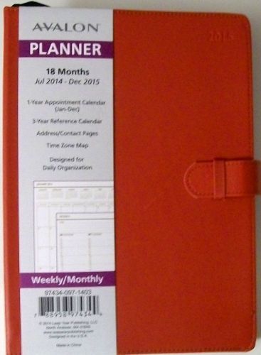 2014-2015 18-Month Weekly Monthly Planner 7.5 x 10.5 RED - Free Shipping