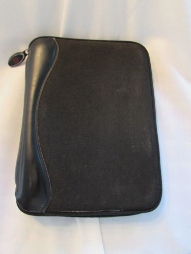 Franklin Covey black canvas Leather Classic Planner Organizer 7 ring binder