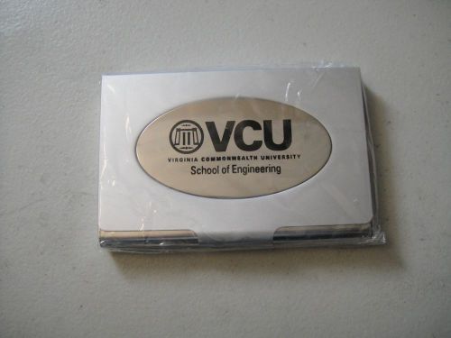 VCU Logo Metal Pocket Business Name Credit ID Card Case Box Cardcase Holder
