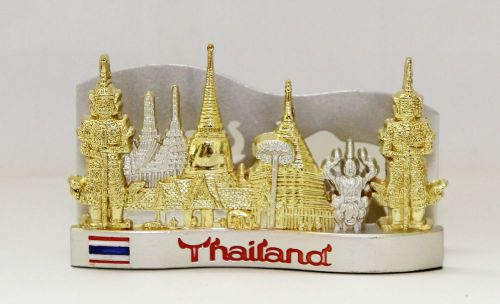 Thailand Best Sightseeing Gold and Silver Aluminum Card Place Holder