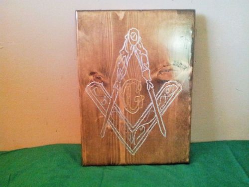 HANDCRAFTED WOOD CLIPBOARD WITH masonic emblem ON BACK
