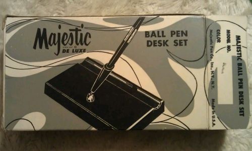 Vintage Majestic De Luxe Ball Pen Desk Set-black