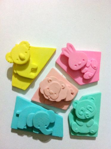 Vintage 80s JAPANESE Animal Puzzle Eraser Pastel Colors Collectible Cute Japan
