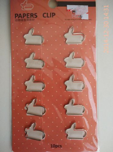 10 mini d-clip strong metal Paper Clip -Rabbit Bunny Hop cute kids disney animal