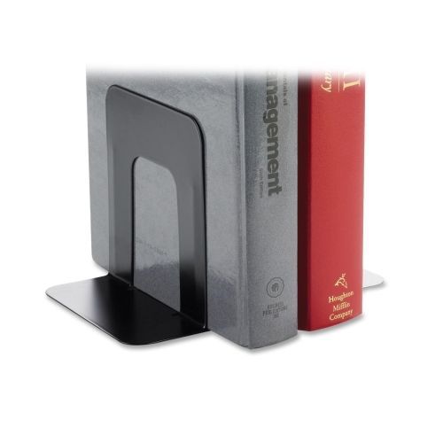 Business Source Book Supports with Poly Base -5.3&#034;x5&#034;x4.8&#034;-1 Pair-Blk- BSN42550