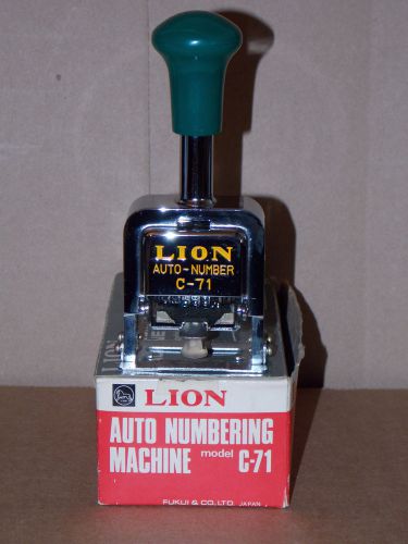Lion Auto Numbering Machine Model C-71 + Original Box Works!!