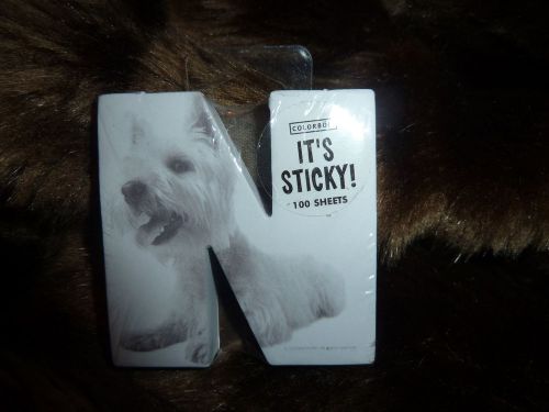 TERRIER DOG MINI STICKY  NOTE PAD - INITIAL LETTER N SHAPE, 100 SHEETS