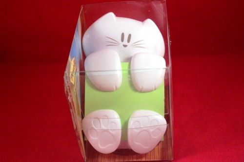 Awesome 4&#034; Post-it Pop-up Kitty Cat Dispenser Paperweight  (White)