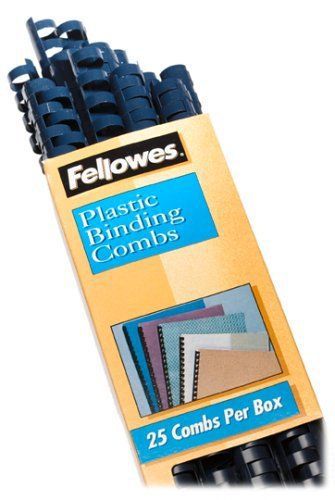 Fellowes Plastic Combs - Round Back, 5/8&#034;, 120 Sheets, Navy, 25 Pack - (52343)