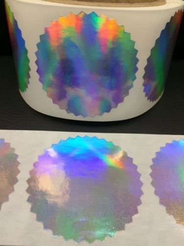 250  2&#034; Certificate Wafer Holographic Seals Labels Awards l Embossing Stickers